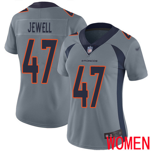 Women Denver Broncos #47 Josey Jewell Limited Silver Inverted Legend Football NFL Jersey->women nfl jersey->Women Jersey